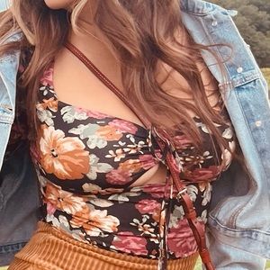 Fall flowers long sleeve blouse